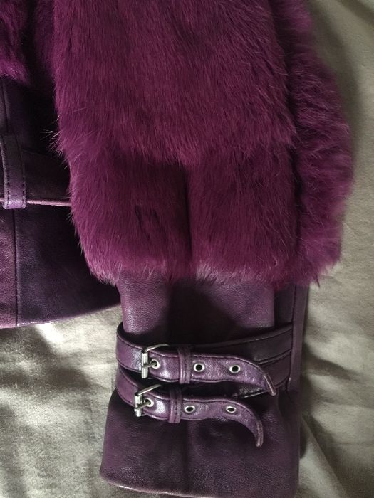 Дамско зимно яке от естествена заешка кожа