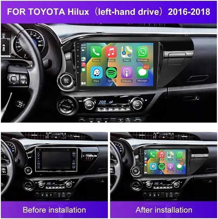 Мултимедия за Toyota Hilux Андроид навигация Carplay Android Auto 2DIN