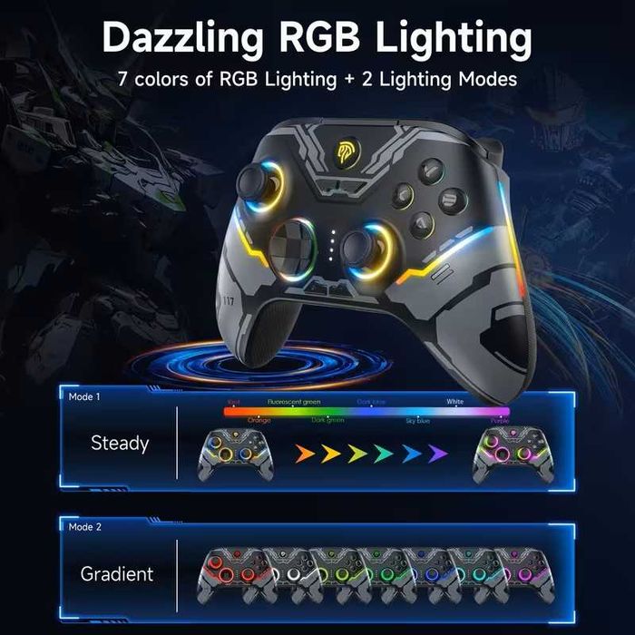 Controller Wireless EasySMX X15 RGB pentru PC, Android, iOs