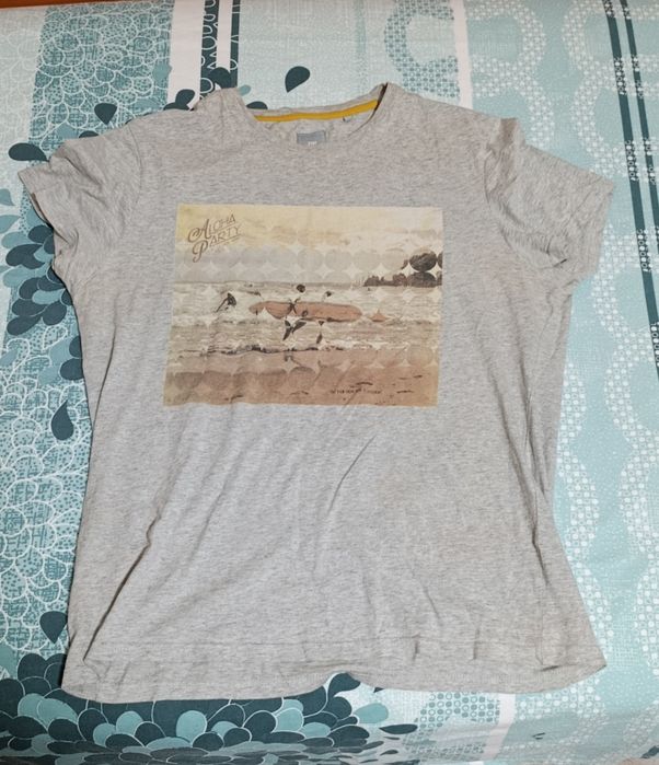 Мъжка сива тениска, размер М от памук на добра цена.