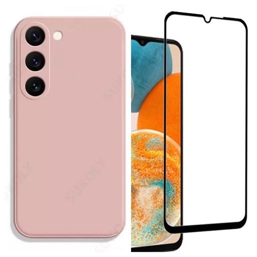 Husa Silicon X LEVEL+Folie Sticla Curb 21D Samsung A14/A34/A54/A35/A55