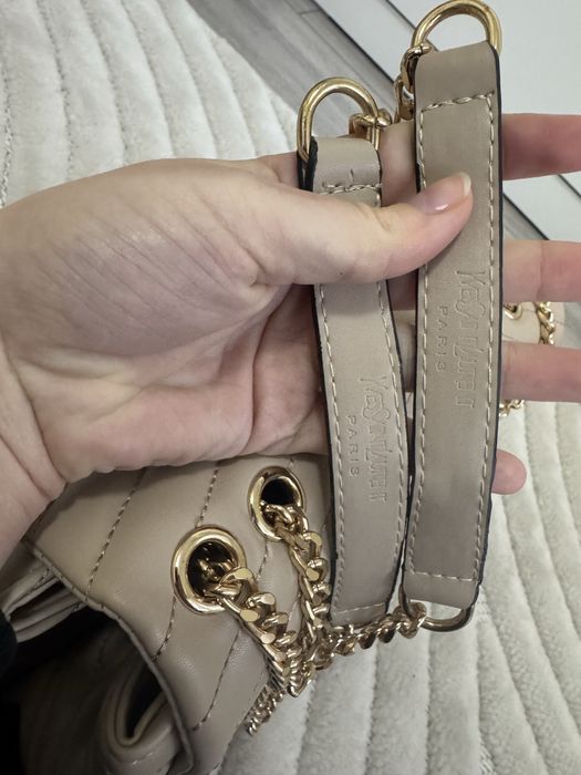 YSL бежова чанта