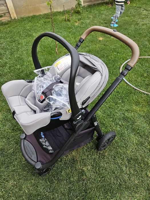 Carucior 2 in 1 pentru copii Joie Chrome + Joie - Scoica auto i-Snug, 40-75 cm, testata ADAC
