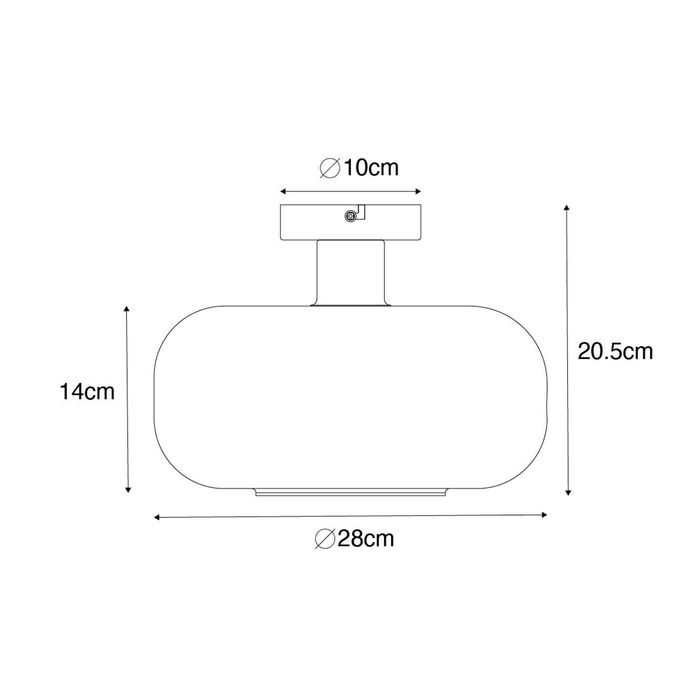 Таванна лампа в стил Арт Деко черна с кехлибарено стъкло