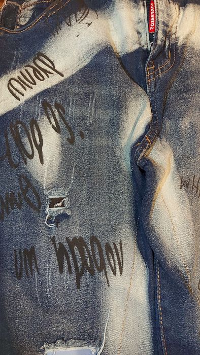Blugi Dsquared2 Jeans 32M(48) Graffiti Painted nu amiri offwhite lv dg