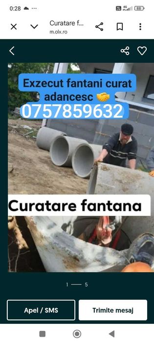 Fantanar puțuri fântâni curățim adâncim