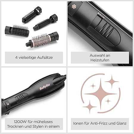 Четка с горещ въздух BaByliss Smooth Finish AS122E, 1200W