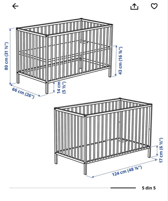 Patut lemn bebe Ikea