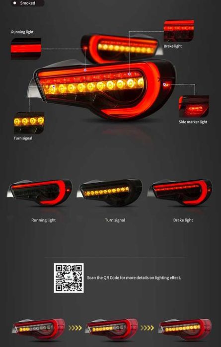 Стопове Toyota 86 GT86 13-20 Subaru BRZ 13-20 Scion FR-S Full LED