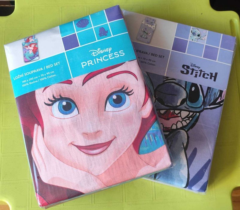 Двулицев спален комплект 2в1 Лило и Стич, Русалката Ариел, Дисни герои