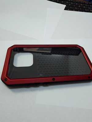 Carcasa iPhone 16 Pro Alu. total protectie, 100%, pe rosu 39 lei