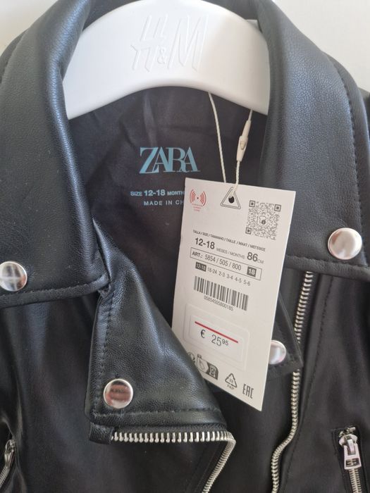 Кожено яке за момиче Zara 12-18 М