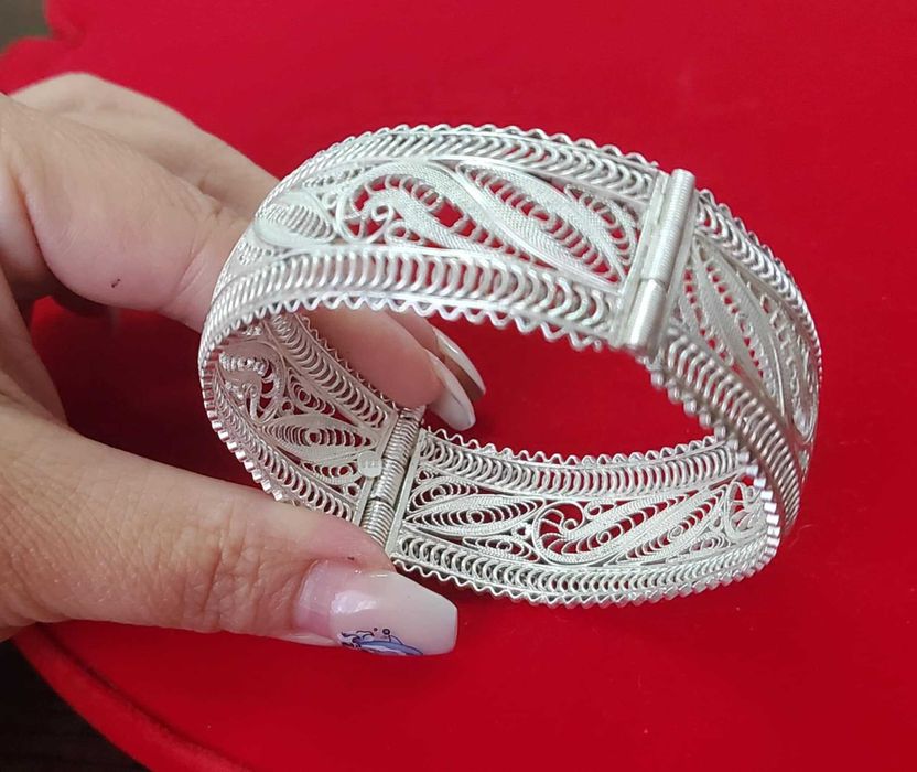 AG63, bratara argint 925,noua/marcata, masiva, filigran,deosebita