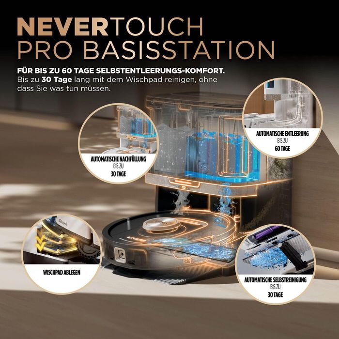 Shark PowerDetectPro 2în1 – Robot aspirator cu mop stație automată alb