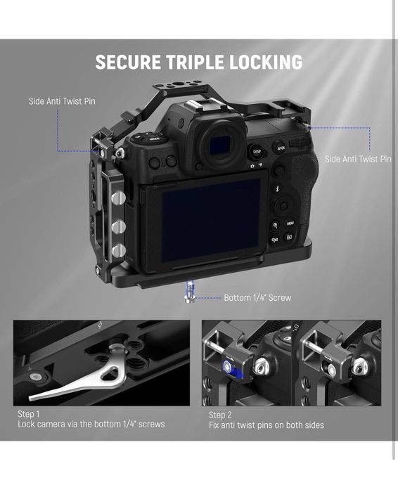 Компактен алуминиев кейдж за Nikon Z8. Камера. Фотоапарат. Видео