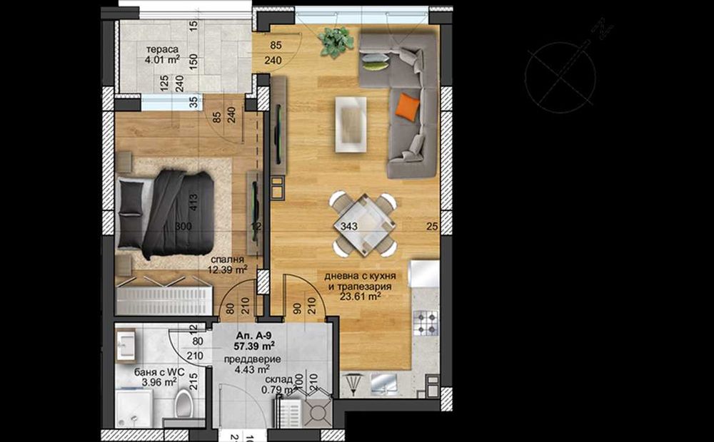 Продава се Двустаен апартамент в Пловдив, Христо Смирненски - 64 кв.м за 1567 €/кв.м - Снимка #1