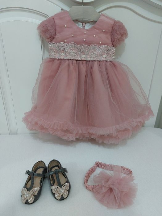 Rochie fetite 12 luni Anne Bebe + pantofi/balerini Next 19