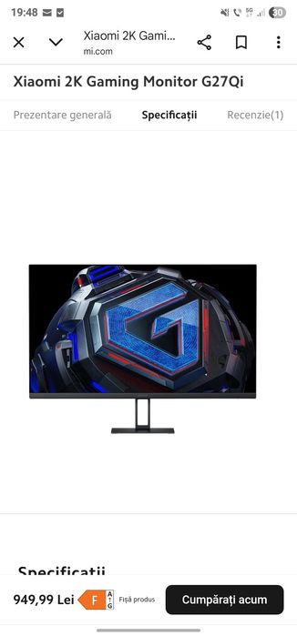 Xiaomi 2K Gaming Monitor G27Qi
