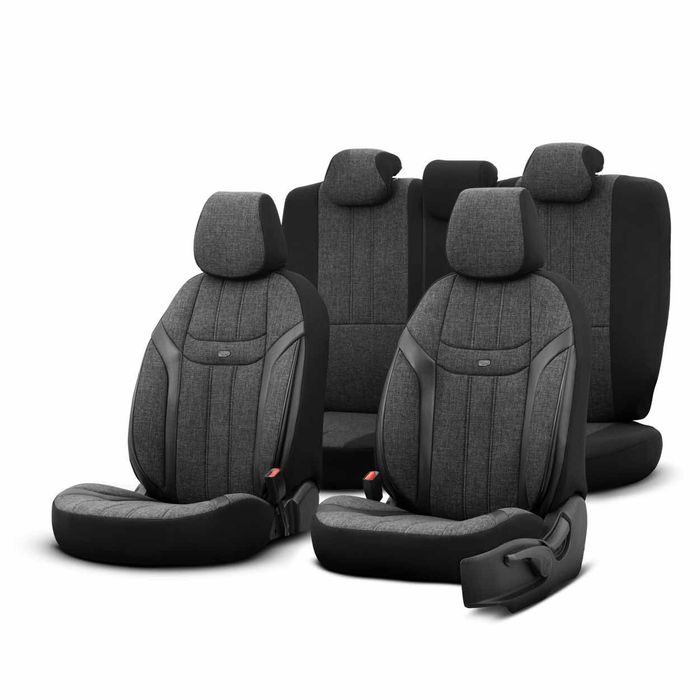 Set huse scaune Premium, Universale, fractionate Otom Swan 501 negru