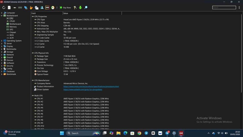 HP 255 G9 R5 12 Potok 256 Nvme SSD 16Gb lexar 3200