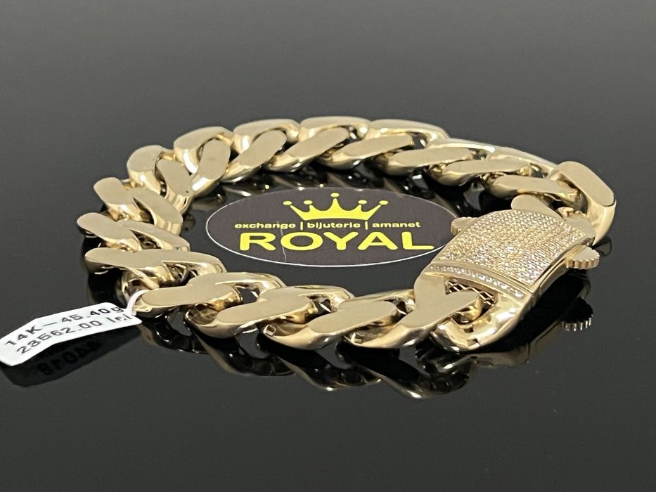 Bijuteria Royal CB : Bratara cuban monaco aur 14K 585  45,40 grame