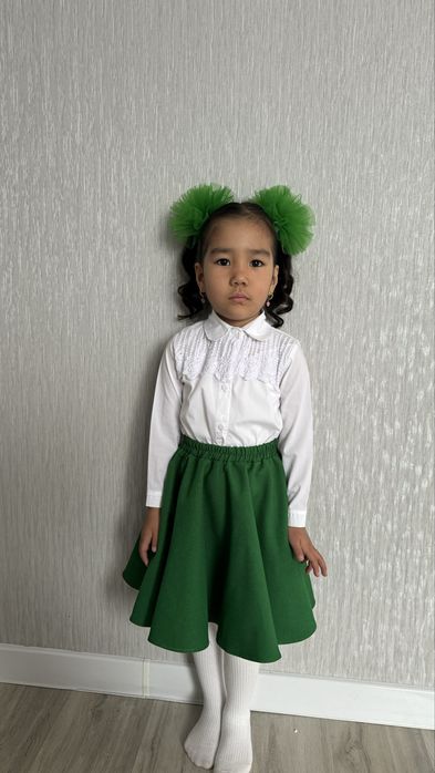 Зеленая Юбка с бантом для садика