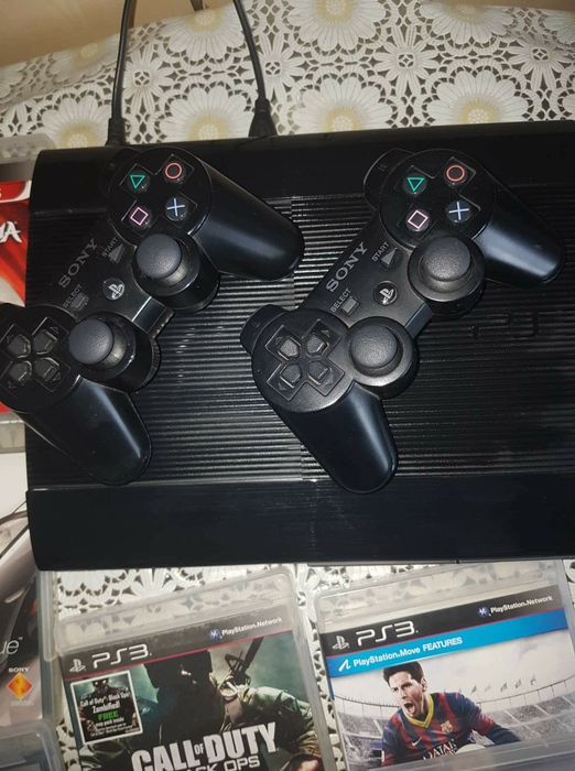 SONY PS3 super slim, playstation 3 + 14 игри