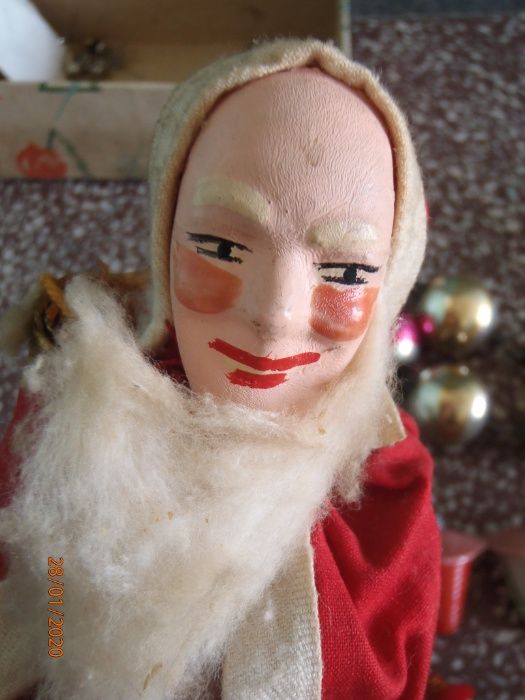 Коледни Дядо Мраз / Съветски Дядо Коледа ретро КУКЛА от 1951г.