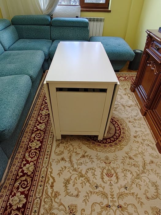 Set masă extensibilă albă plus 6 scaune