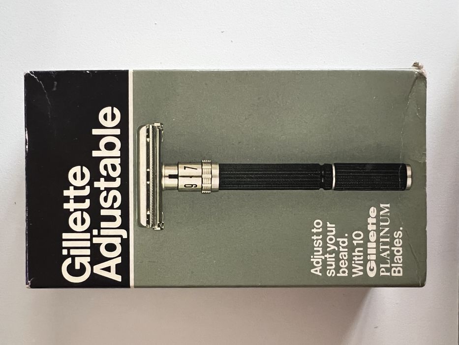 Рядък Gillette Super Adjustable 109 "Black Beauty" - Винтидж самобръсначка
