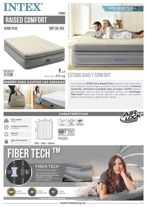Надуваем матрак легло Intex Prime Comfort Elevated 152х203х51см