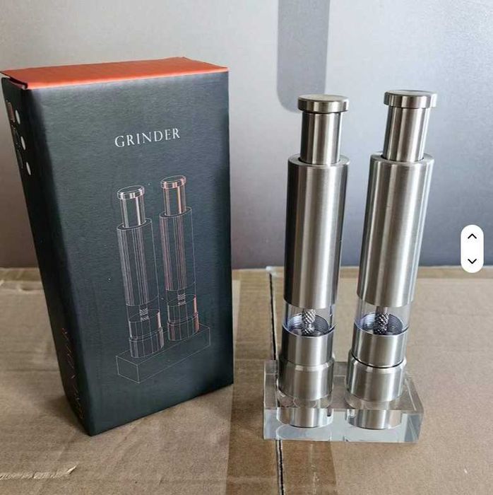 Set 2 Râșnițe Sare și Piper Oțel Inoxidabil - NOI - Design Modern