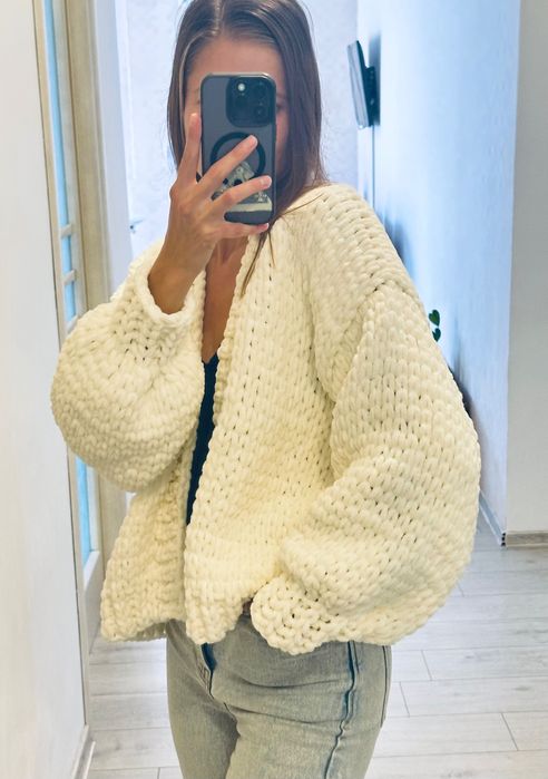 cardigan de pluș Hand made lucrat manual