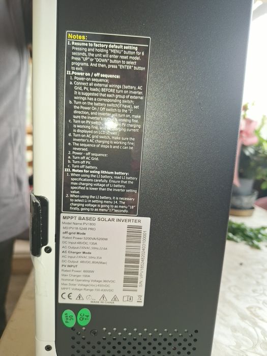 Solar Invertor de 6kw marca Must