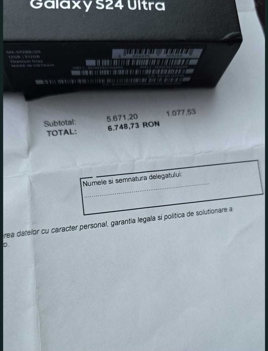 Vand Samsung S24 Ultra 5G 12GB, cu garantie, NOU, doar in Bucuresti