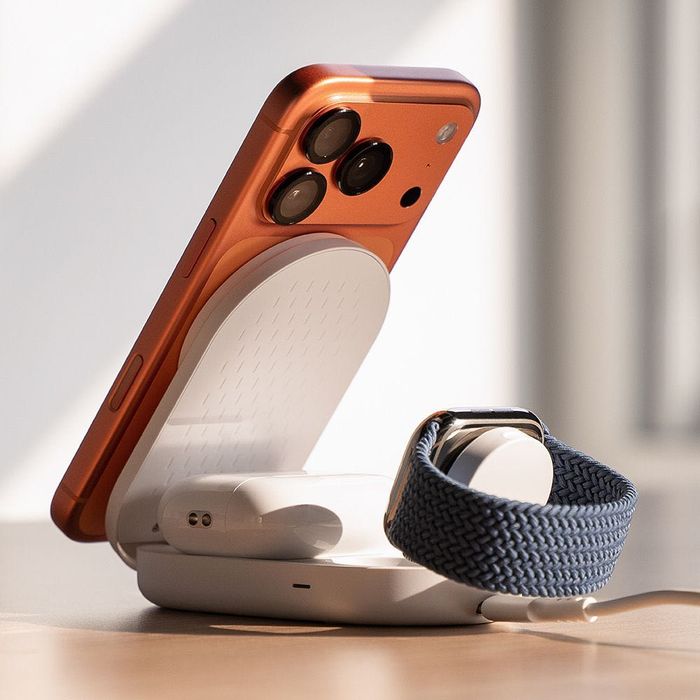 Ringke Qi2.2 25W 3-в-1 MagSafe Безжично Зарядно – Сгъваемо, White
