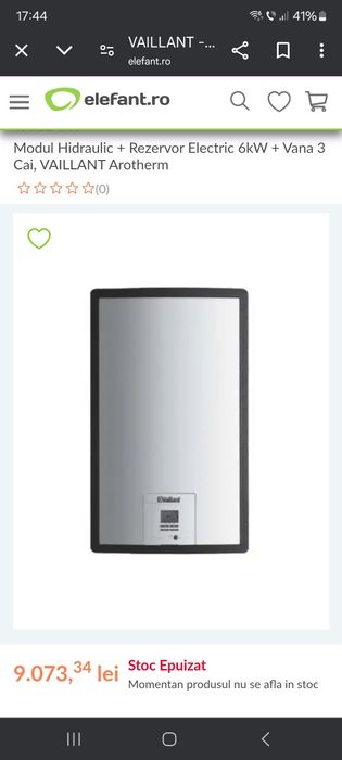 Vand unitate interioara pompa de caldura Vaillant