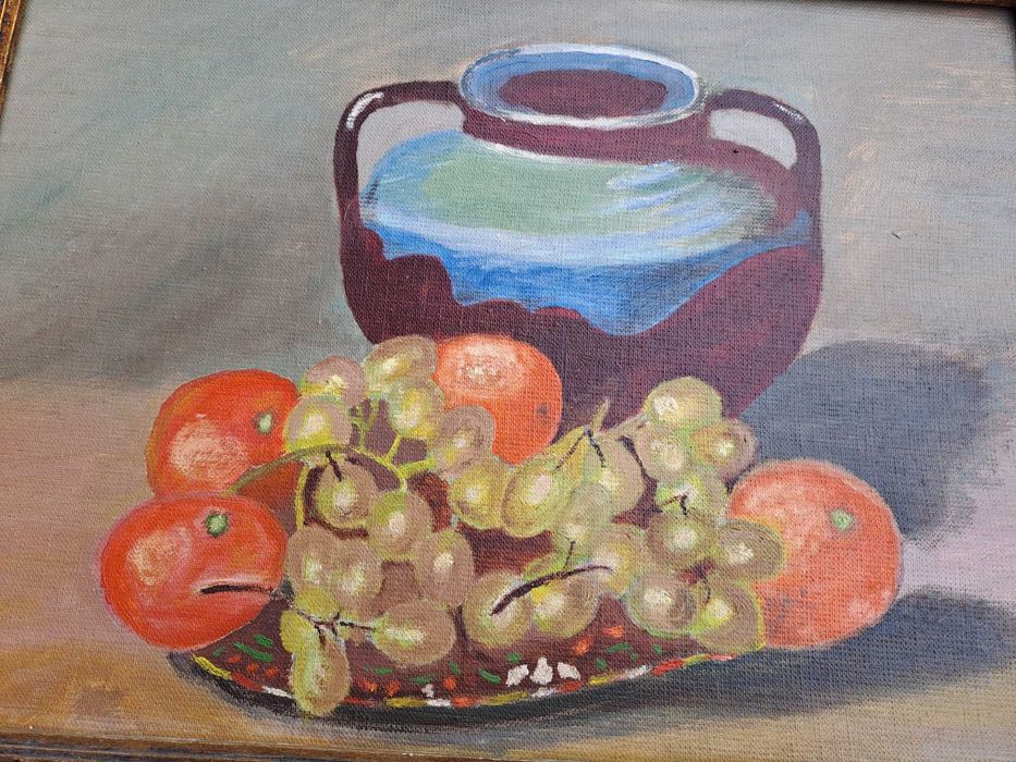 tablou pictura pe lemn 52/42 cm semnat