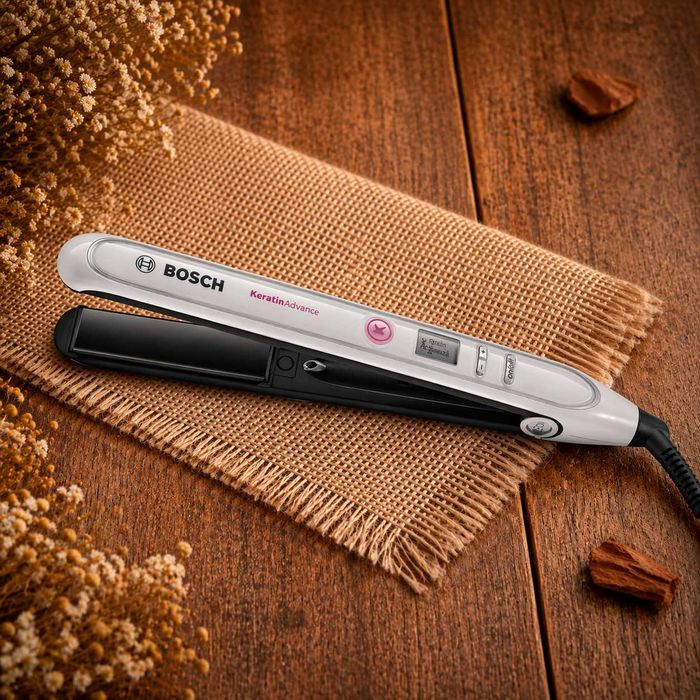 Placă de păr Bosch Keratin Advance – stare excelentā, încălzire rapidă