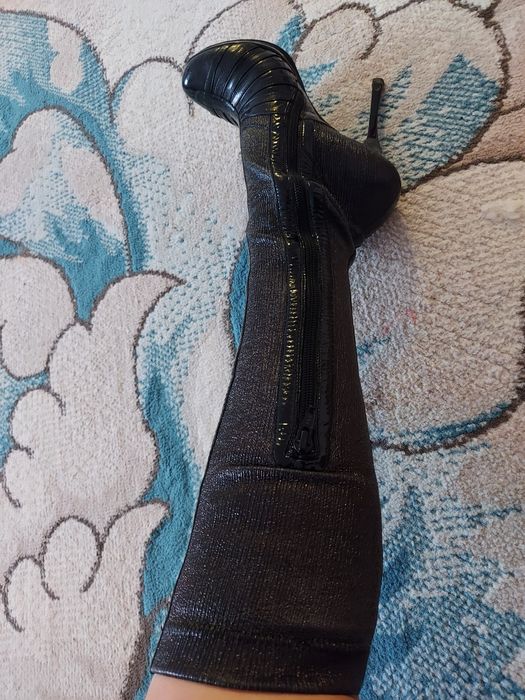 Кожанные сапоги чулки размер 35