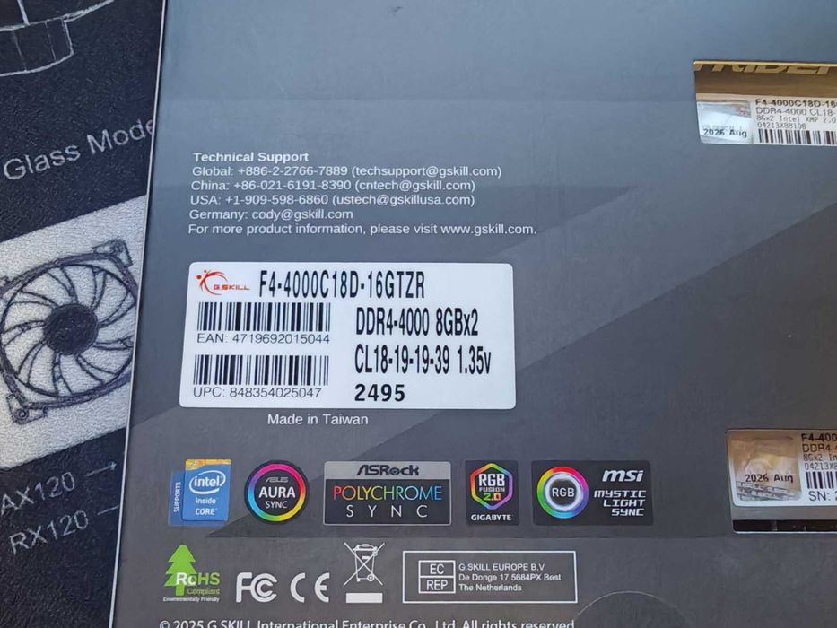 НОВА ! Рам памет G.SKILL Trident Z RGB 2x8GB 16GB DDR4 4000MHz