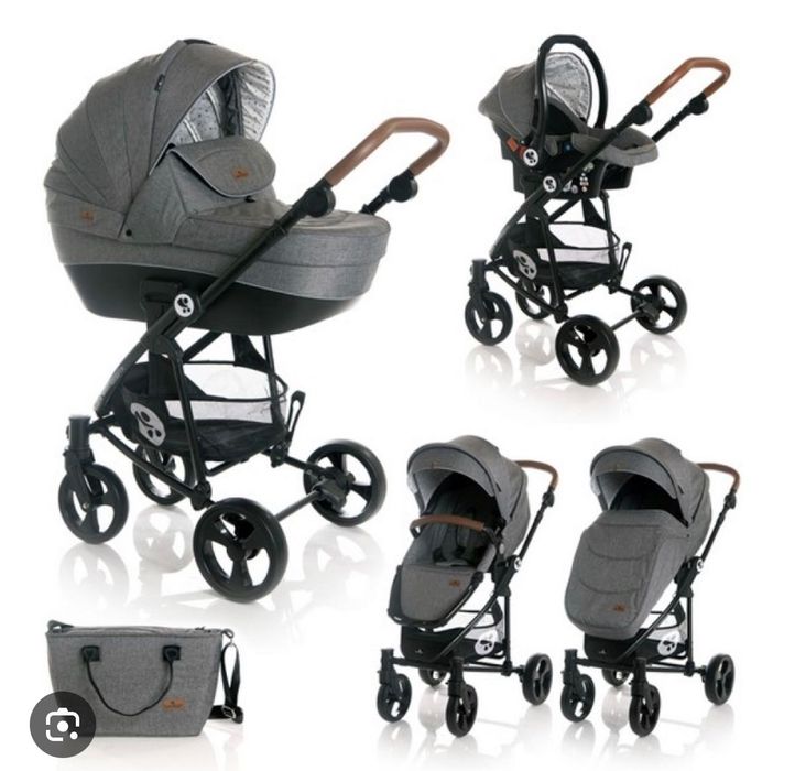 Бебешка количка 3 в 1 Lorelli Crysta сива