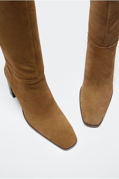 Mango
Cizme lungi Mango din piele intoarsa cu toc masiv Jinete