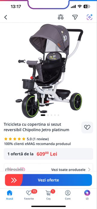 Tricicleta cu copertina