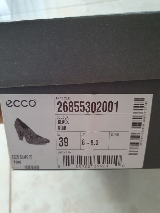 Vand pantofi cu toc negru Ecco marimea 39 aproape noi
