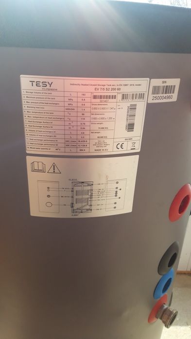 Boiler 200 L cu două serpentine