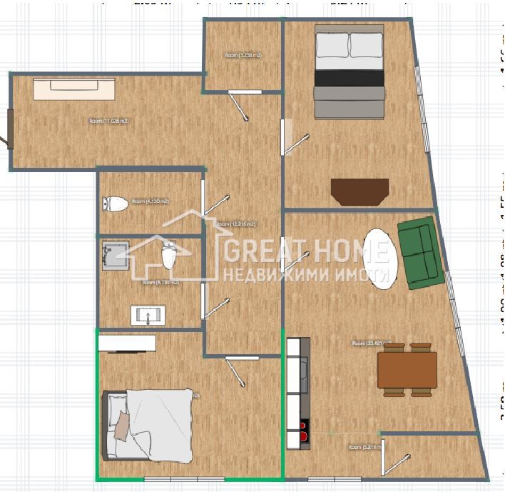 Продава се Тристаен апартамент в Търговище, Център - 97 кв.м за 561 €/кв.м - Снимка #2