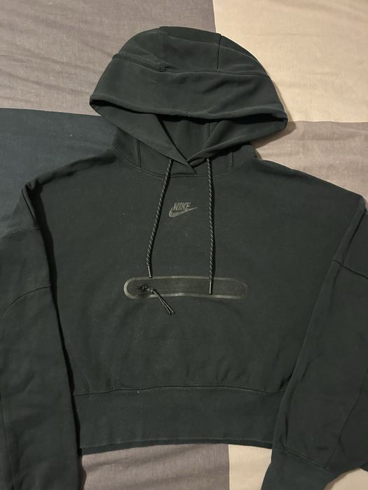 Оригинален черен суитшърт Nike Cropped / Къс суичър с качулка / Размер S