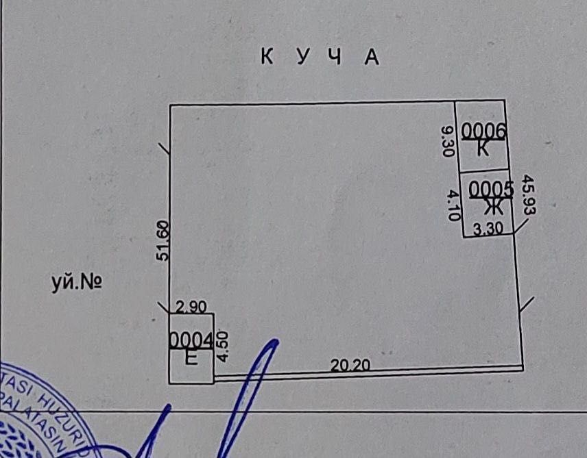 Тез сотилади 3,93 сотих метро Чоштепа