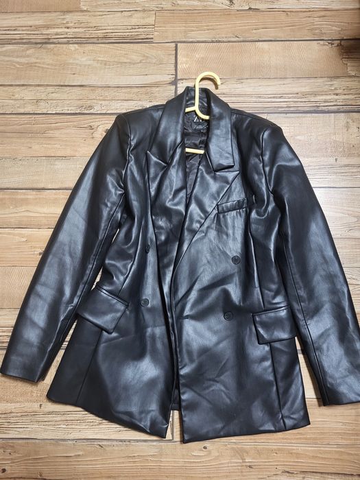 Кожено сако Zara M ново